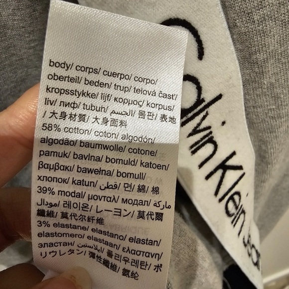 Calvin Klein Contrast Trim Hooded Sweatshirt S Heather Grey - Picture 4 of 6